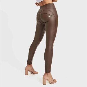 Freddy WR.UP® Faux Leather - High Waisted - 7/8 Length - Brown XS